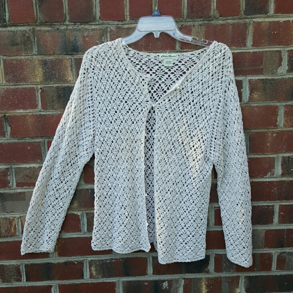 White Crochet Sweater